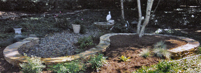S-shaped stone wall