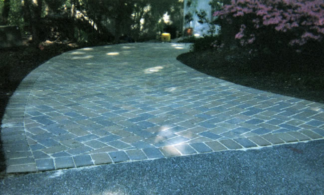 Stone-paved driveway